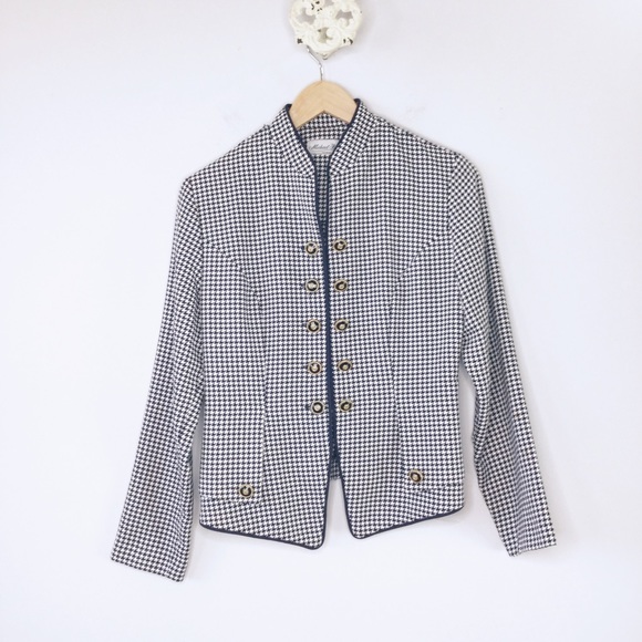 Vintage navy houndstooth band leader jacket - Picture 4 of 13